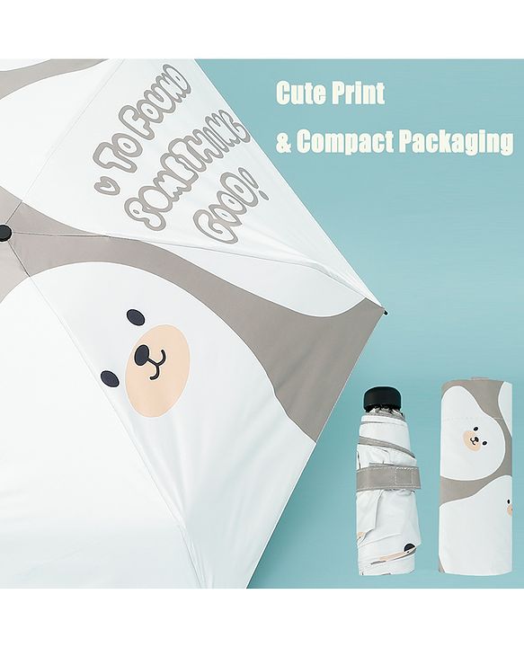 Babyhug Kids Umbrella with Bear Print - Light Blue