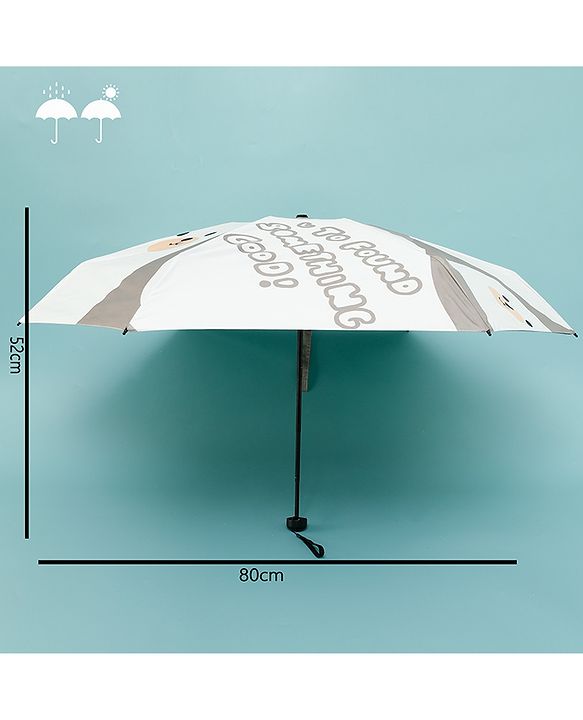 Babyhug Kids Umbrella with Bear Print - Light Blue