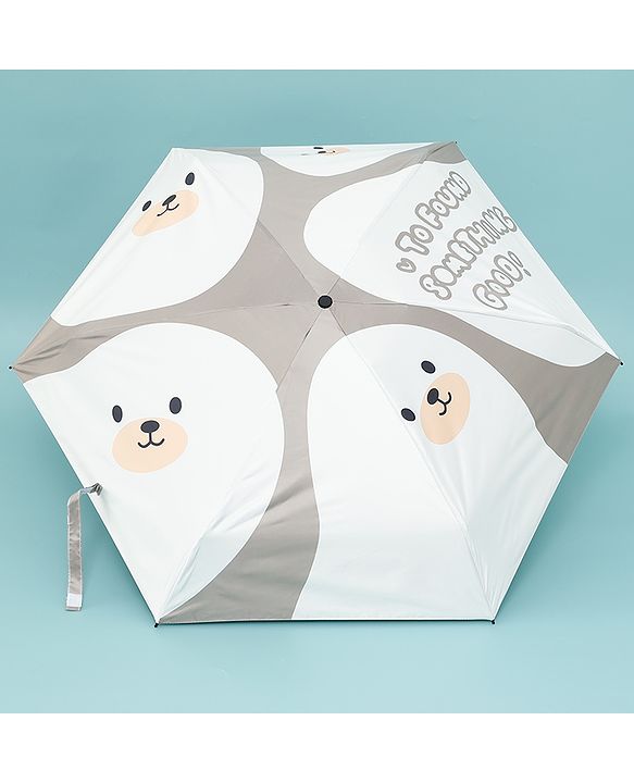 Babyhug Kids Umbrella with Bear Print - Light Blue