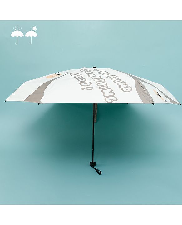 Babyhug Kids Umbrella with Bear Print - Light Blue