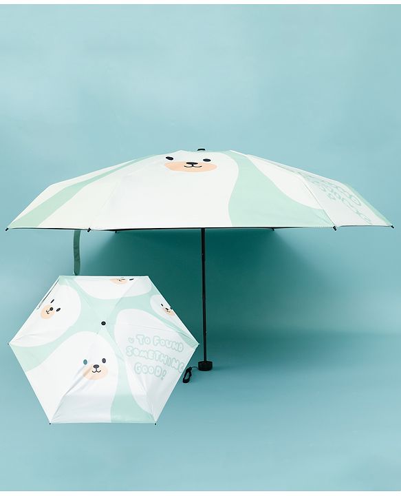 Babyhug Kids Umbrella with Bear Print - Light Blue