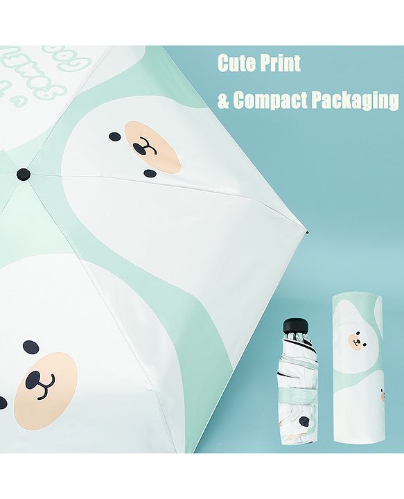 Babyhug Kids Umbrella with Bear Print - Light Blue