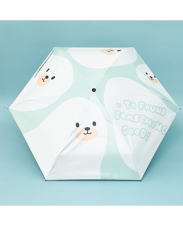 Babyhug Kids Umbrella with Bear Print - Light Blue