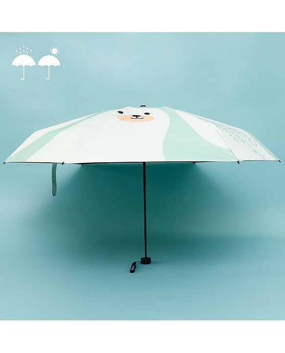 Babyhug Kids Umbrella with Bear Print - Light Blue