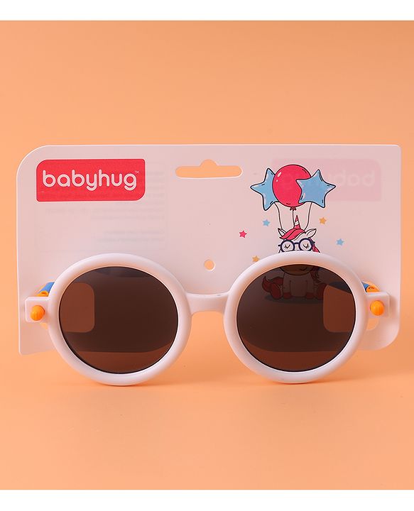 Babyhug Free Size Oval Shaped Sunglasses - White