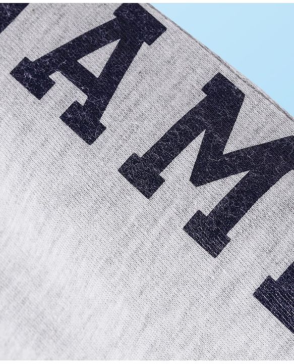 Babyhug Terry Knit Full Length Lounge Pants With Game Text Print -  Grey