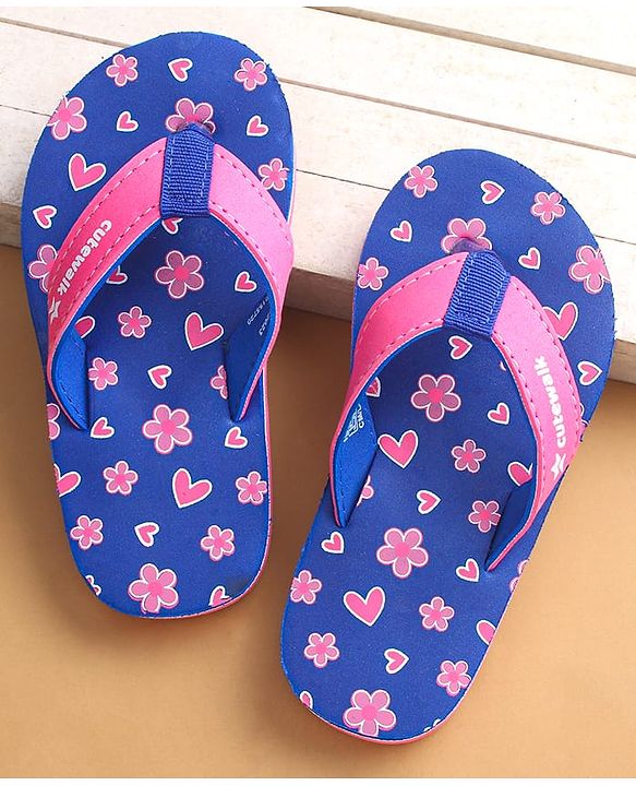 Cute Walk by Babyhug Flip Flops With Animal Print & Backstrap Closure - Red main image 1