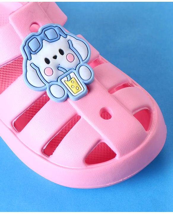 Cute Walk by Babyhug Clogs with Backstrap Closure & Bunny Applique - Pink