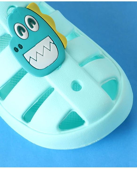 Cute Walk by Babyhug Clogs with Backstrap Closure & Dino Applique -  Mint
