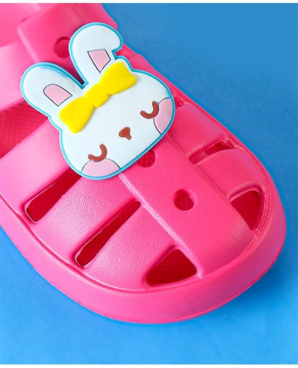 Cute Walk by Babyhug Clogs with Backstrap Closure & Kitty Applique -  Pink