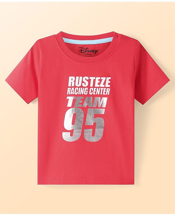 Babyhug Disney Single Jersey Knit Twofer Shirt With T-Shirt Car Print - Red & Blue