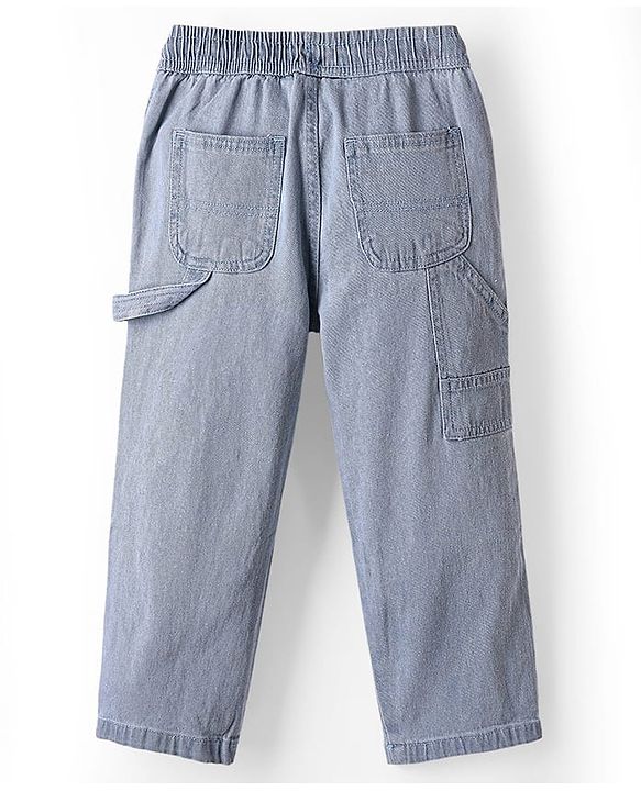 Pine Kids Woven Full Length Washed Denim Jeans - Light Blue