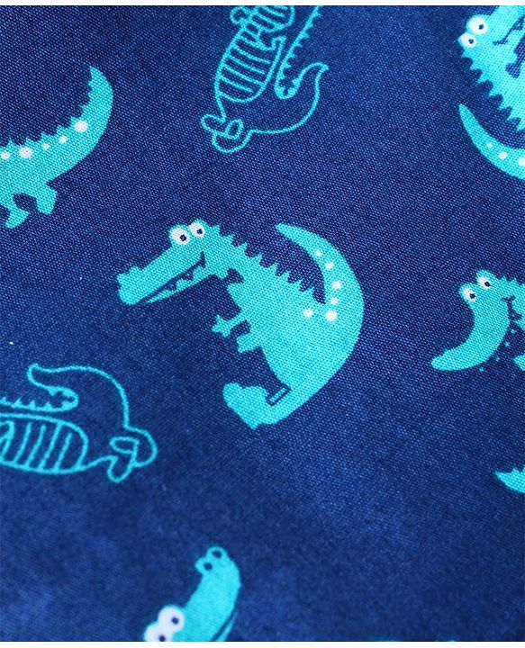 Babyhug Poplin Woven Boxers with Animal Print Pack of 3 - Blue