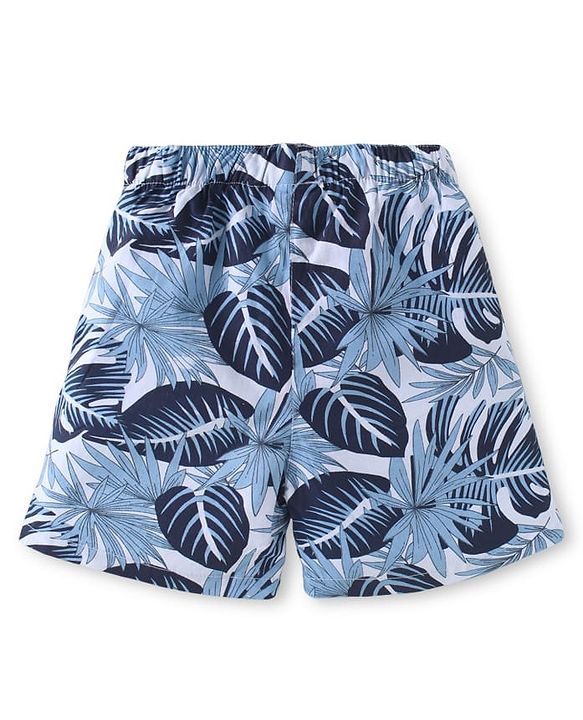 Babyhug Poplin Woven Boxers with Animal & Leaves Print Pack of 3 - Blue & Green