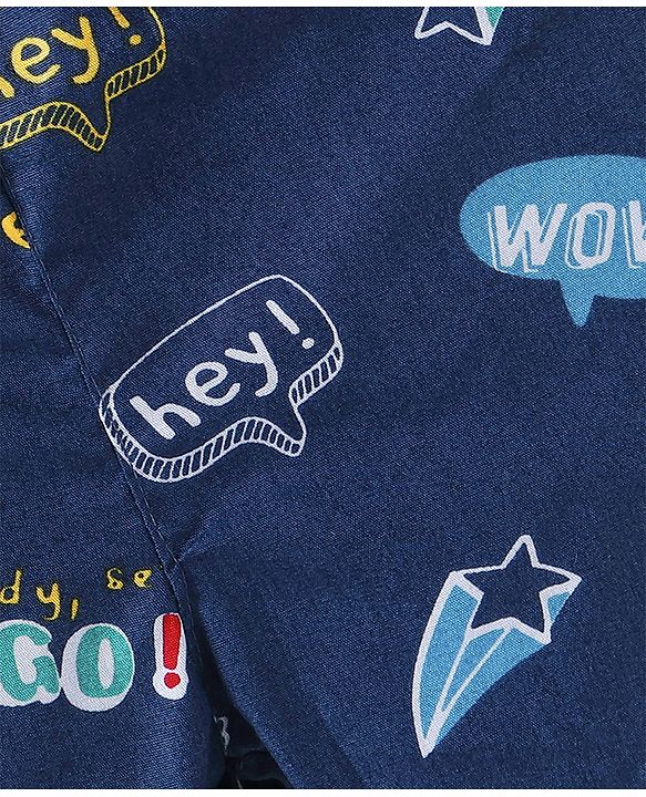 Babyhug Cotton Poplin Woven Boxer with Star Print Pack of 3 - Navy Blue Yellow