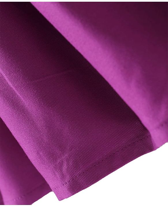 Pine Kids Rayon Woven Half Sleeves Solid Color Shirt Dress - Purple