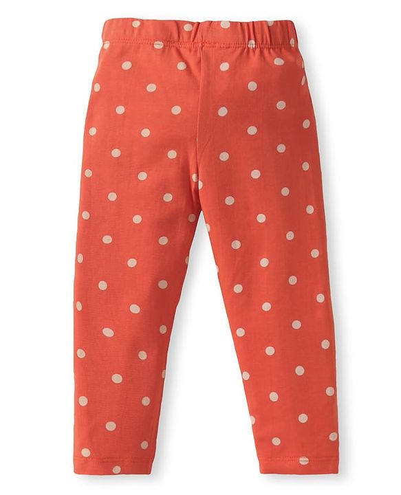 Babyhug Single Jersey Knit Full Length Leggings With Floral & Polka Dot Print Pack of 3 - Olive Green Red & White