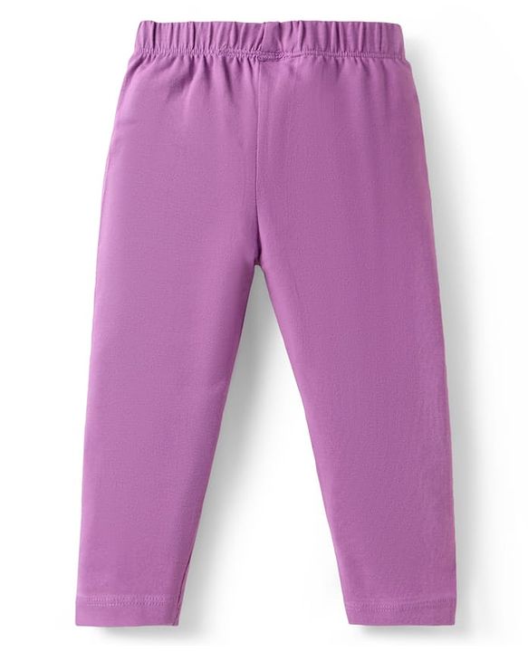 Babyhug Single Jersey Knit Full Length Leggings With Polka Dot Print Pack of 3 - Purple Pink & White