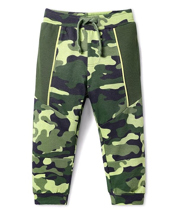 Babyhug Cotton Looper Full Length Lounge Pant Dino Printed - Orange main image 1