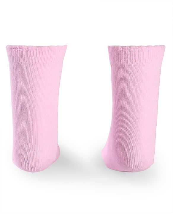Cute Walk By Babyhug Disney Ankle Length Anti-Bacterial Socks With Minnie Mouse And Family Graphics Pack Of 3 - Pink Light Blue & Yellow