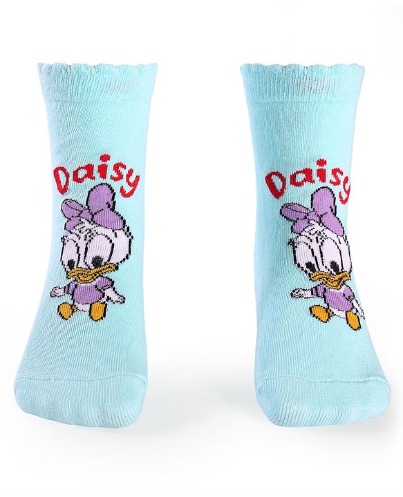 Cute Walk By Babyhug Disney Ankle Length Anti-Bacterial Socks With Minnie Mouse And Family Graphics Pack Of 3 - Pink Light Blue & Yellow