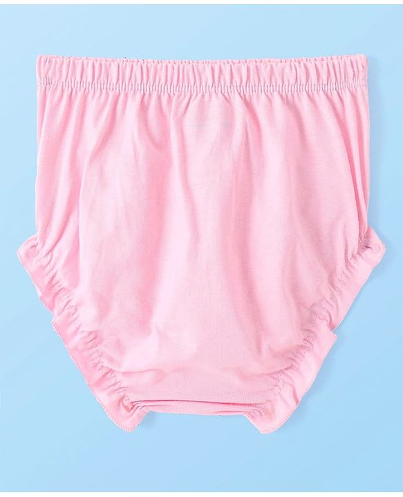 Babyhug Single Jersey Knit Singlet Sleeves Solid Color Frock & Bloomer with Frill Detailing - Baby Pink