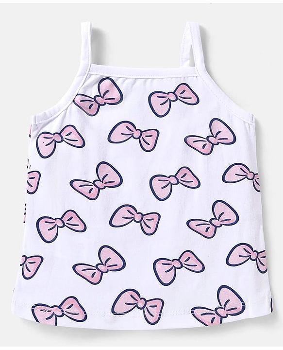 Babyhug Disney Single Jersey Knit Singlet Sleeves Slips  with Minnie Mouse Graphics Pack of 3 -White Purple & Pink