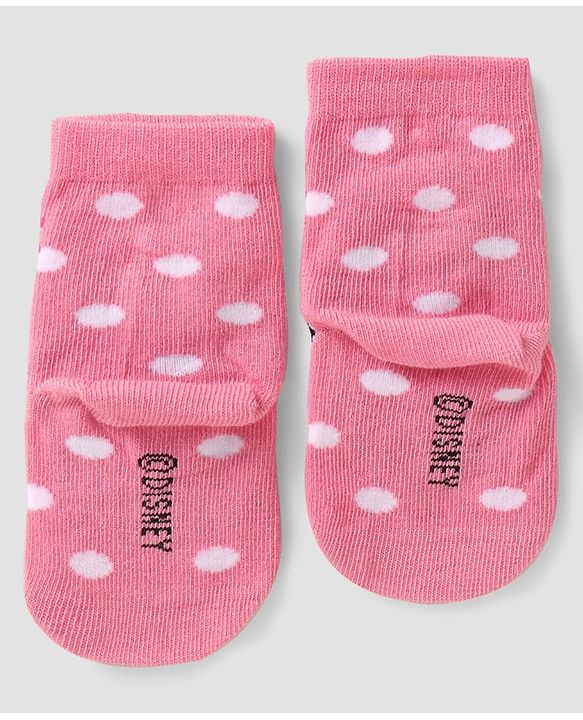 Cute Walk By Babyhug Disney Ankle Length Anti-Bacterial Socks  With Minnie Mouse Graphics Pack Of 3 - Pink & White