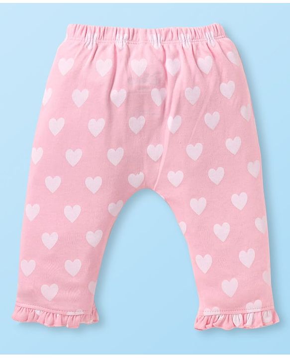 Babyhug Disney Interlock Knit Full Length Diaper Leggings With Minnie Mouse Graphics & Bow Detailing Pack Of 3 - Purple Pink & White