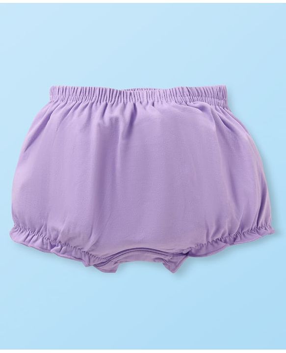 Babyhug Disney Single Jersey Knit Bloomers with Minnie Mouse Graphics Pack of 3 - Pink White & Lavender
