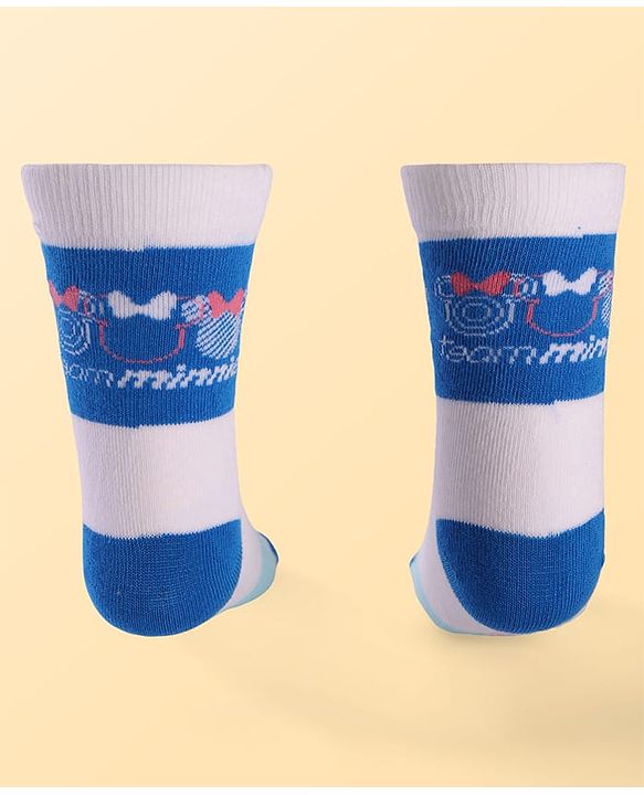 Pine Kids Disney Ankle Length Anti-Bacterial Socks With Minnie Mouse Graphics Pack Of 3 - Pink White & Light Blue