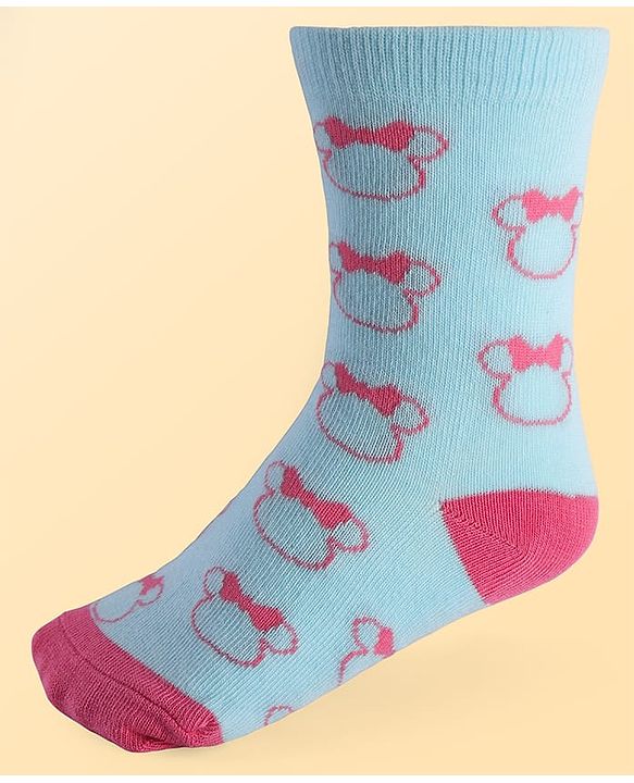 Pine Kids Disney Ankle Length Anti-Bacterial Socks With Minnie Mouse Graphics Pack Of 3 - Pink White & Light Blue