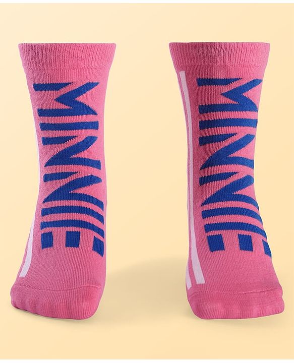 Pine Kids Disney Ankle Length Anti-Bacterial Socks With Minnie Mouse Graphics Pack Of 3 - Pink White & Light Blue