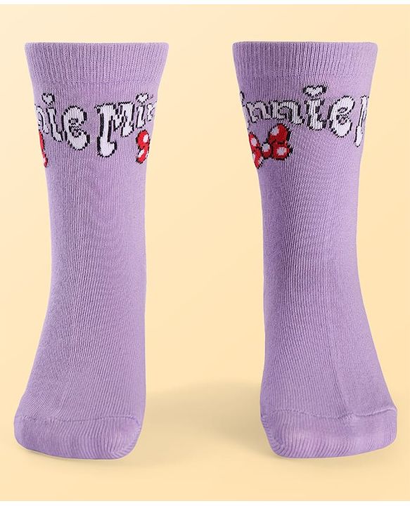 Pine Kids Disney Ankle Length Anti-Bacterial Socks With Minnie Mouse Graphics Pack Of 3 - Pink White & Lilac