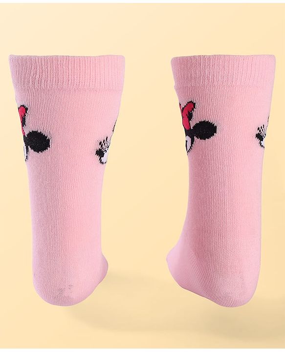 Pine Kids Disney Ankle Length Anti-Bacterial Socks With Minnie Mouse Graphics Pack Of 3 - Pink White & Lilac