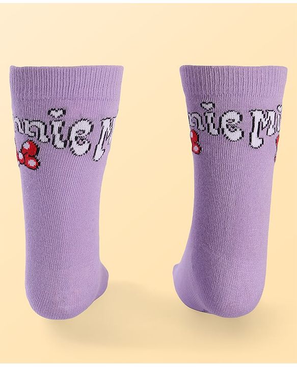 Pine Kids Disney Ankle Length Anti-Bacterial Socks With Minnie Mouse Graphics Pack Of 3 - Pink White & Lilac