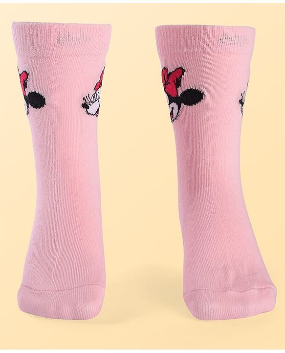 Pine Kids Disney Ankle Length Anti-Bacterial Socks With Minnie Mouse Graphics Pack Of 3 - Pink White & Lilac