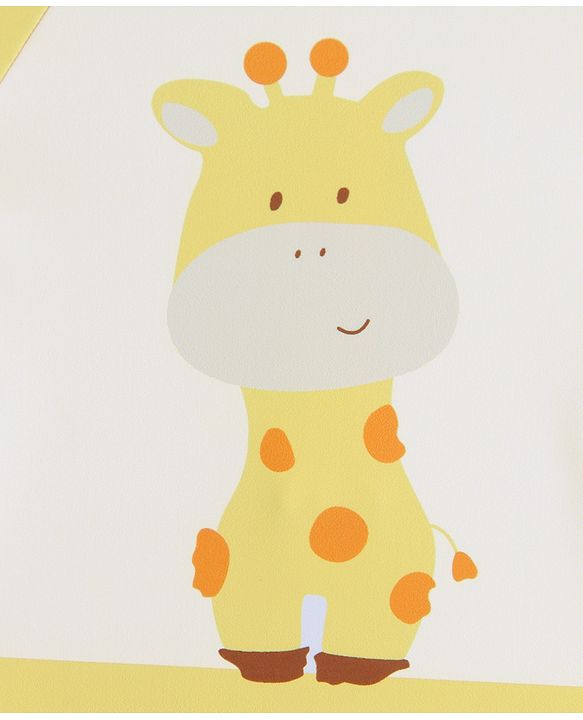 Babyhug Half Raglan Sleeves Legged Swimsuit with Giraffe Print - Yellow