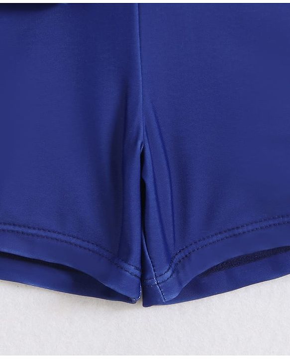 Pine Active Half Raglan Sleeves Printed Two Piece Swimsuit - Navy Blue