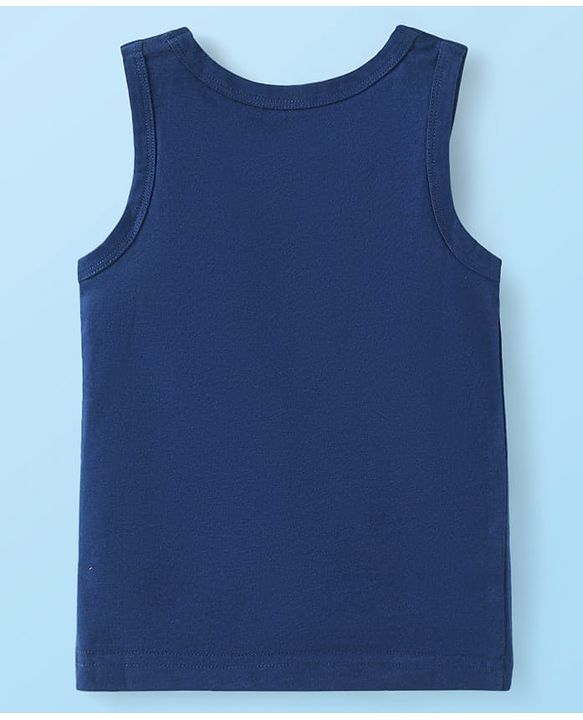 Babyhug Disney Interlock Knit Sleeveless Vests with Simba Graphics Pack of 3 - Green Navy Blue & White