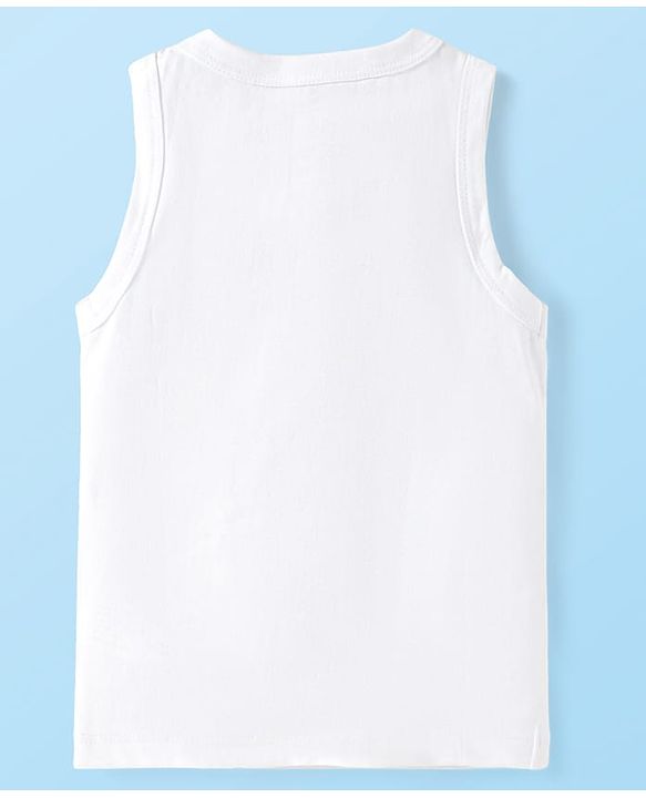 Babyhug Disney Interlock Knit Sleeveless Vests with Simba Graphics Pack of 3 - Green Navy Blue & White