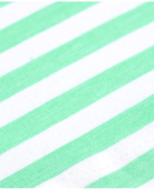 Babyhug 100% Cotton Knit Half Sleeves Striped T-Shirt - Light Green & White