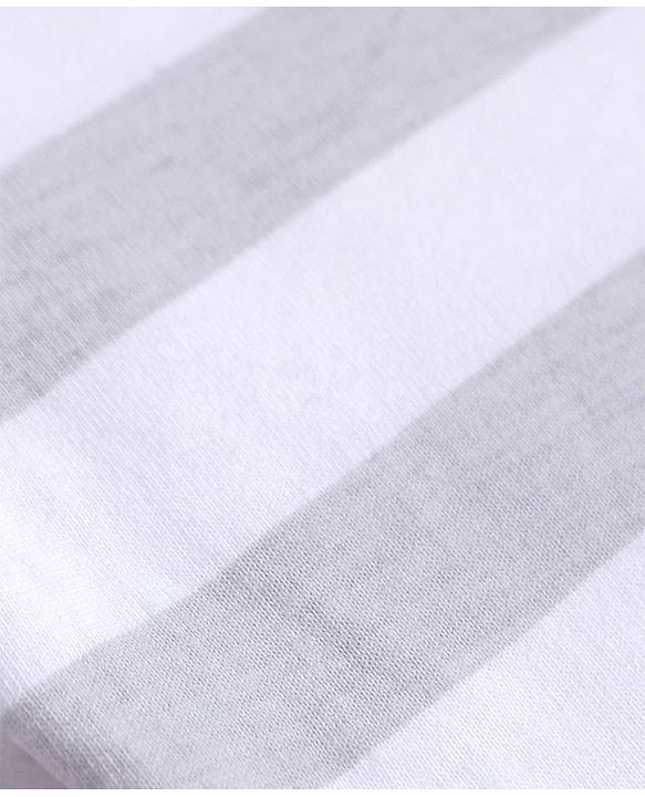 Babyhug Cotton Knit Half Sleeves Striped T-Shirt - Lavender