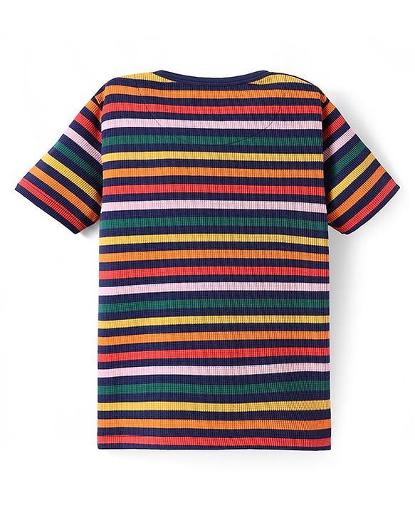 Pine Kids Knit Half Sleeves Striped T-Shirt - Multicolor
