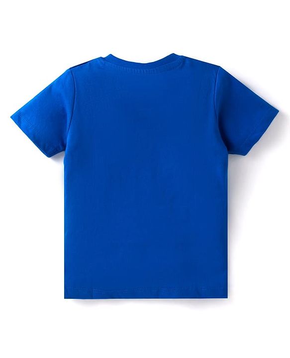 Babyhug Cotton Knit Half Sleeves T-Shirts With Animal & Text Print Pack Of 3 - Orange & Blue