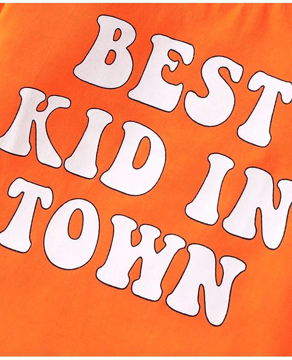 Babyhug Cotton Knit Half Sleeves T-Shirts With Animal & Text Print Pack Of 3 - Orange & Blue