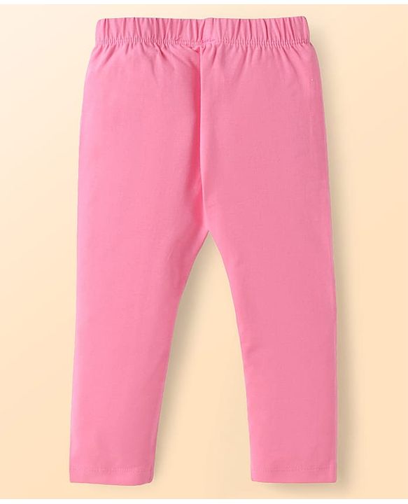 Babyhug Single Jersey Knit Sleeveless Polka Dot Printed Top & Butterfly Printed Legging Set With Butterfly Applique - White & Pink