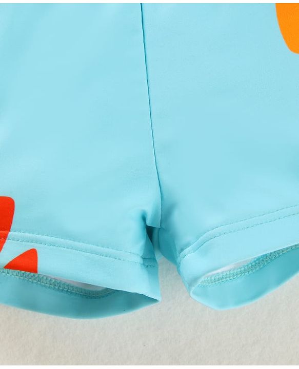 Babyhug Swimming Trunk & Cap with Dino Print - Blue