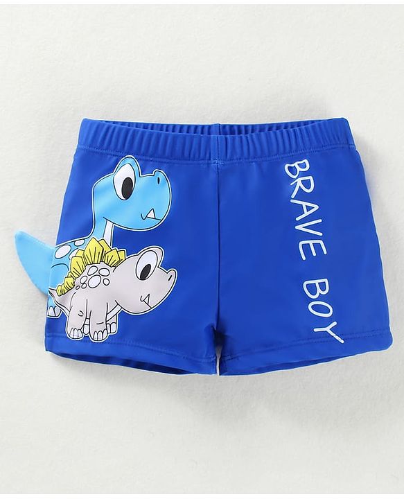 Babyhug Swimming Trunk with Dino Print - Blue