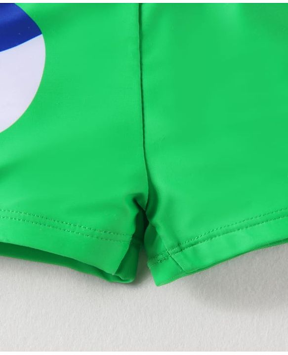 Babyhug Swimming Trunk & Cap with Horse Print - Green